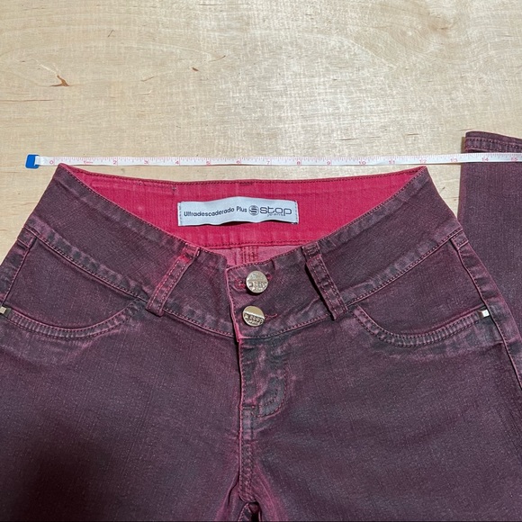 Ultradescaderado plus STOP jeans burgundy size 6 tall - Picture 3 of 8